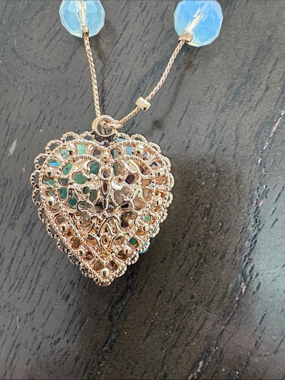 Betsey Johnson Aqua, Turquoise & Pink Multilayer Floral Pendant Necklace - Picture 8 of 11